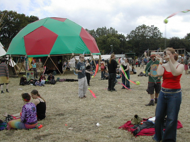 Poi school at Glastonbury festival