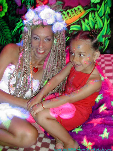 Fairy princess costume, UV face paint